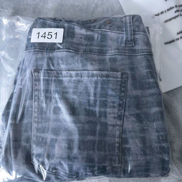 Cabi Jeans Skinny Denim Stretch Grid Print Low Rise Womens Navy Gray Size 8 - Picture 12 of 12